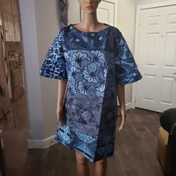 african print tunic dress